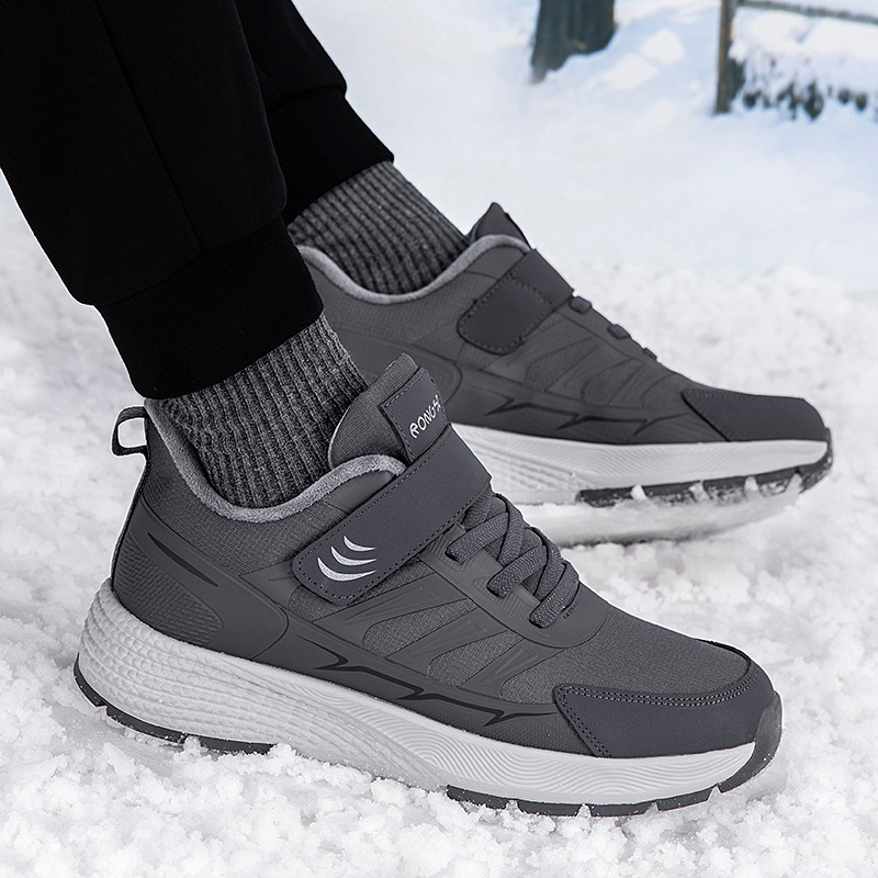 RONGSHI Winter Seniors Lightweight Soft Sole Fleece Lined Insulated Shoes Comfortable Walking For Parents