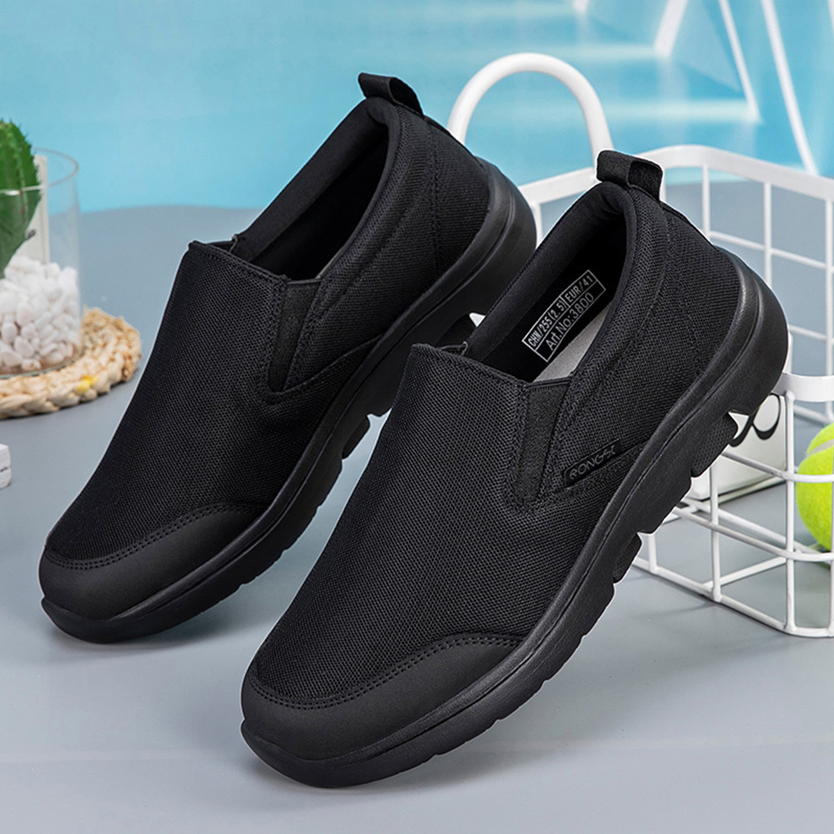 RONGSHI Slip Resistant, Breathable, Lightweight Dapper Dad And Stylish Mom Life Flat Casual Shoes Slip on Senior Shoes