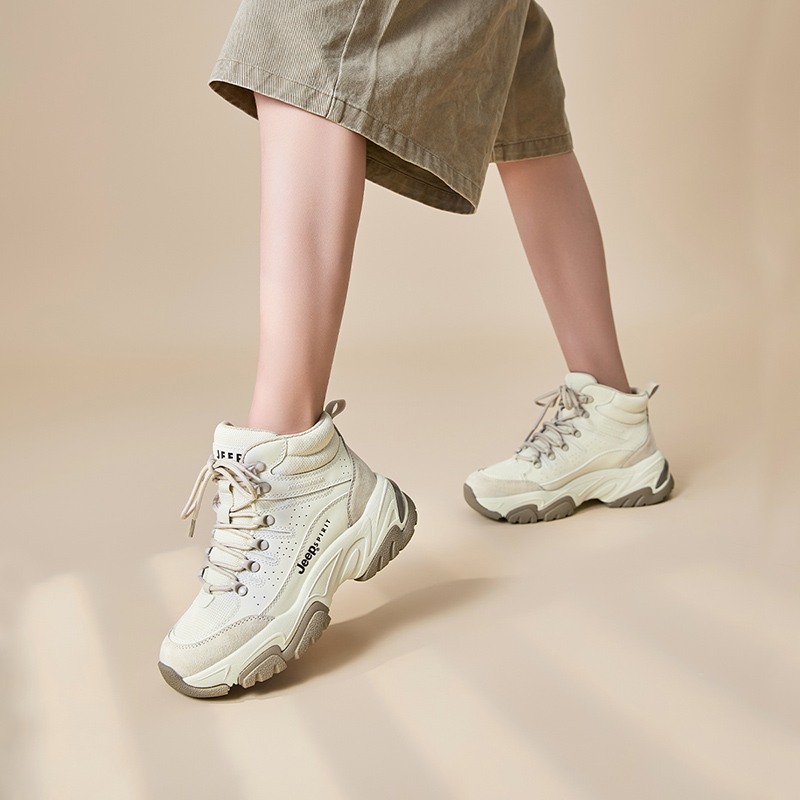 JEEP SPIRIT Casual Abrasion Resistant Breathable Abrasion Resistant Breathable High top Hiking Shoes Women’s