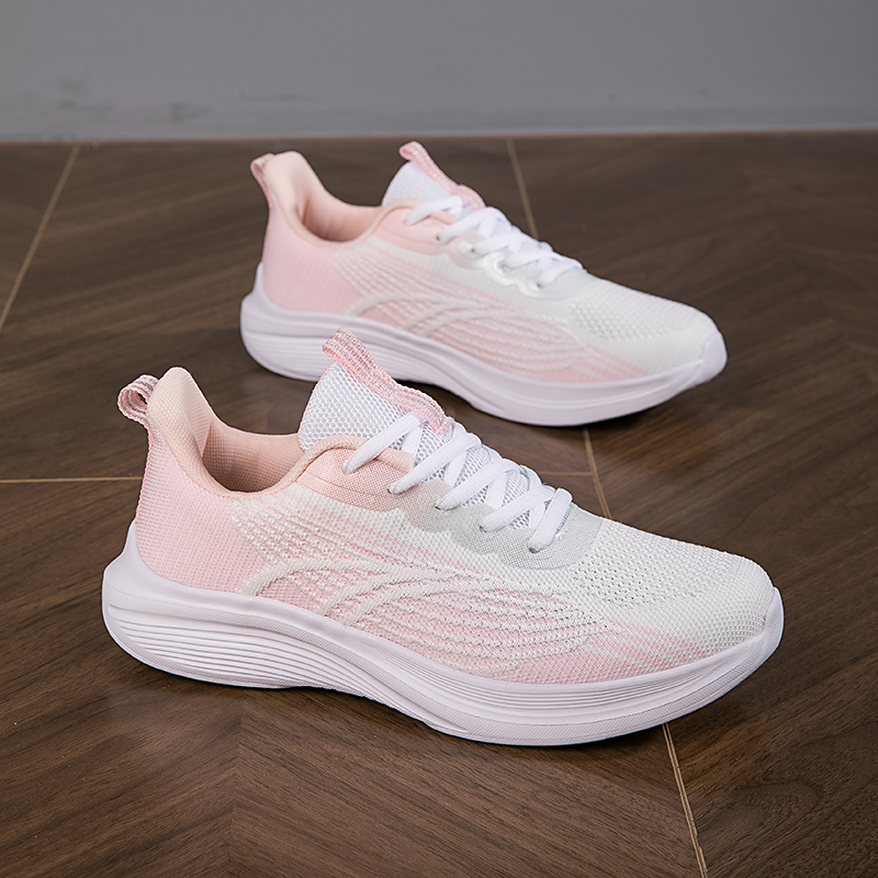 TONYBEAR Running Shoes Women’s Low Top White Pink/Black Gray/All Black