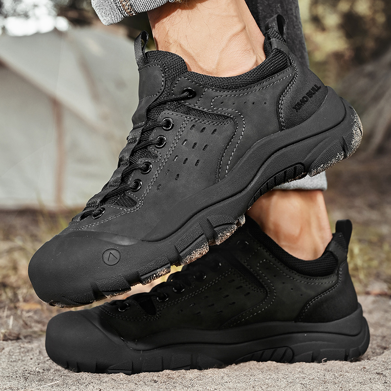 XIMO BULL Top Grain Cow Leather Coverage Support Coverage Support Low top Mountaineering & Hiking Shoes Men’s