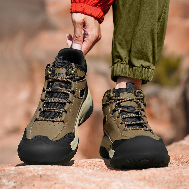 Jeep Cow Split Leather Mid top Mountaineering Shoes Men’s