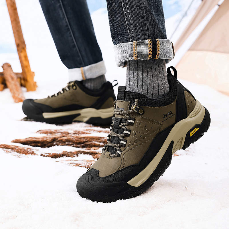Jeep Top Grain Cow Leather Hiking Shoes Men’s