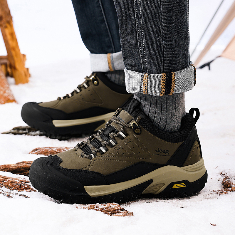 Jeep Top Grain Cow Leather Hiking Shoes Men’s