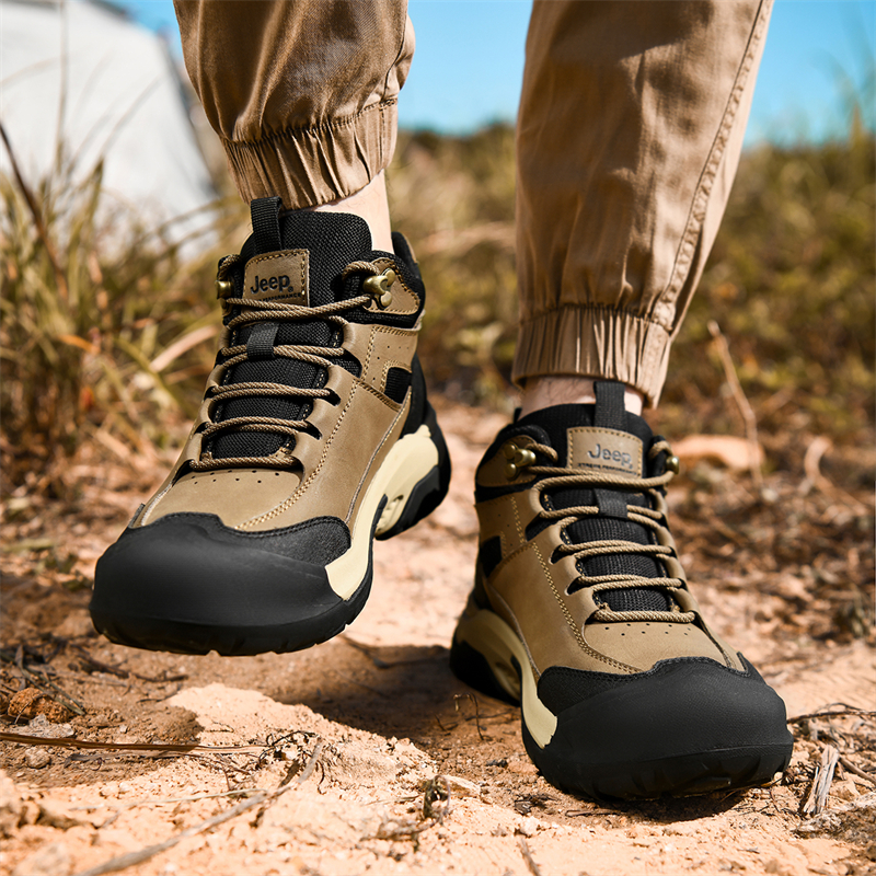 Jeep Cow Split Leather Mid top Mountaineering Shoes Men’s
