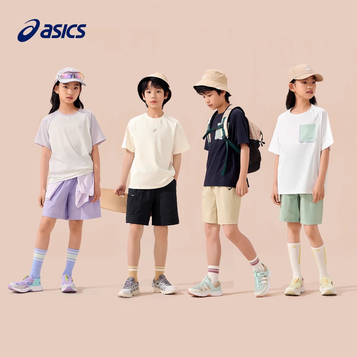 Детские шорты ASICS (зеленые) — фото 4