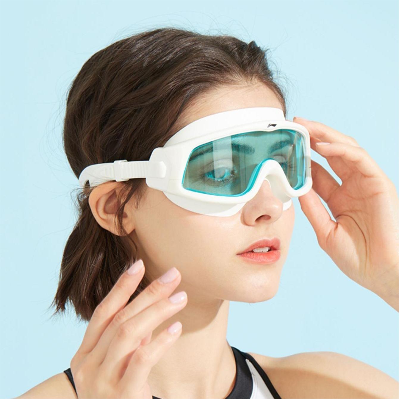 Li Ning Swim Goggles Indoor And Outdoor Unisex White Green