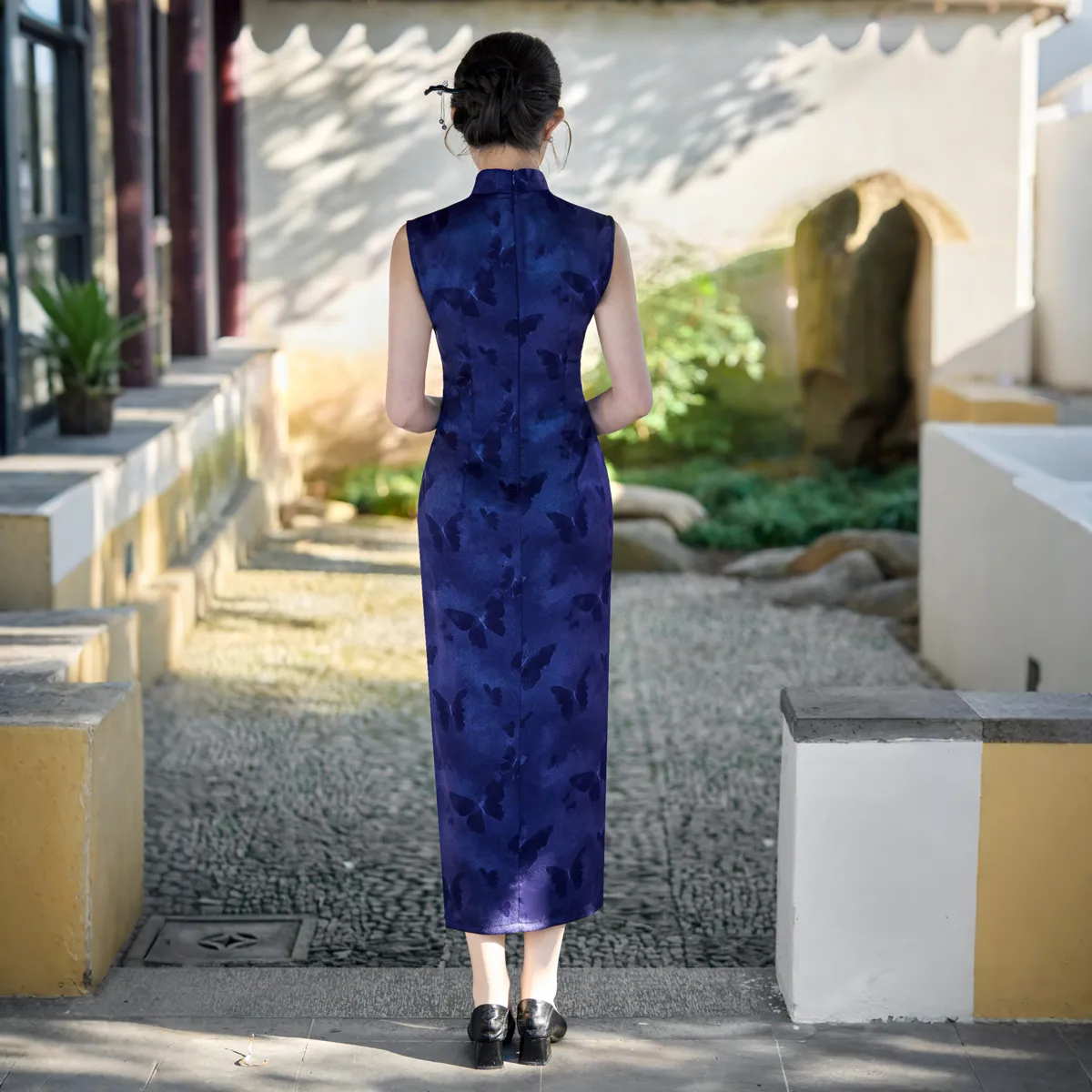 ENEESSI Spring Summer Release Cheongsam Women's Dark Blue