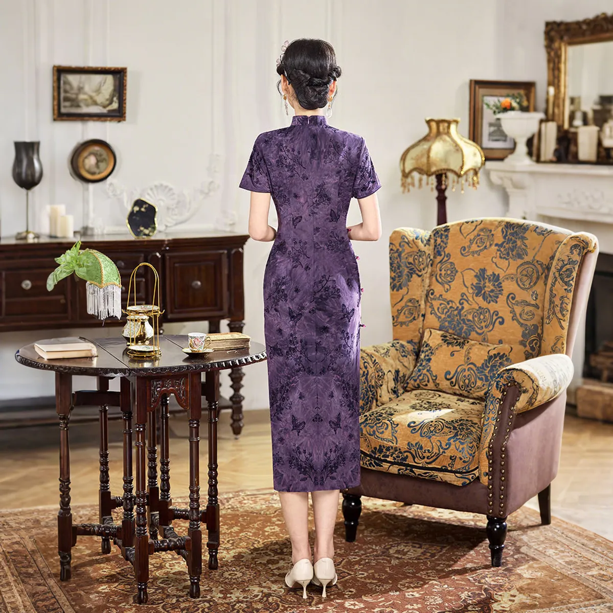 ENEESSI Spring Summer Release Cheongsam Women's Purple, Gray