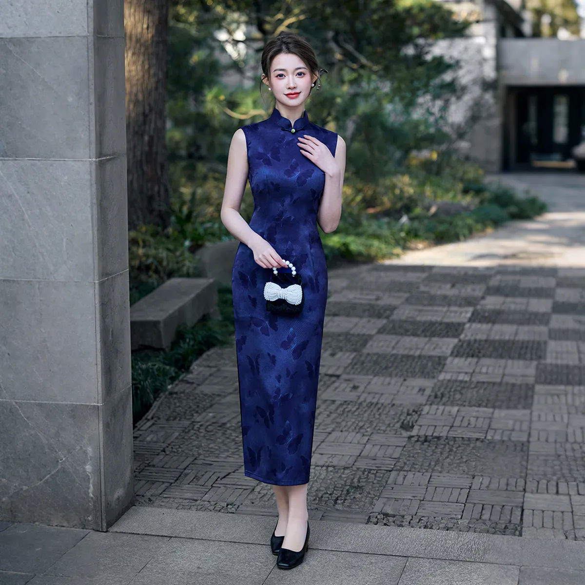 ENEESSI Spring Summer Release Cheongsam Women's Dark Blue
