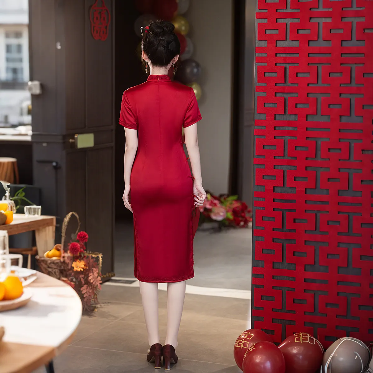 ENEESSI Cheongsams Women's Red
