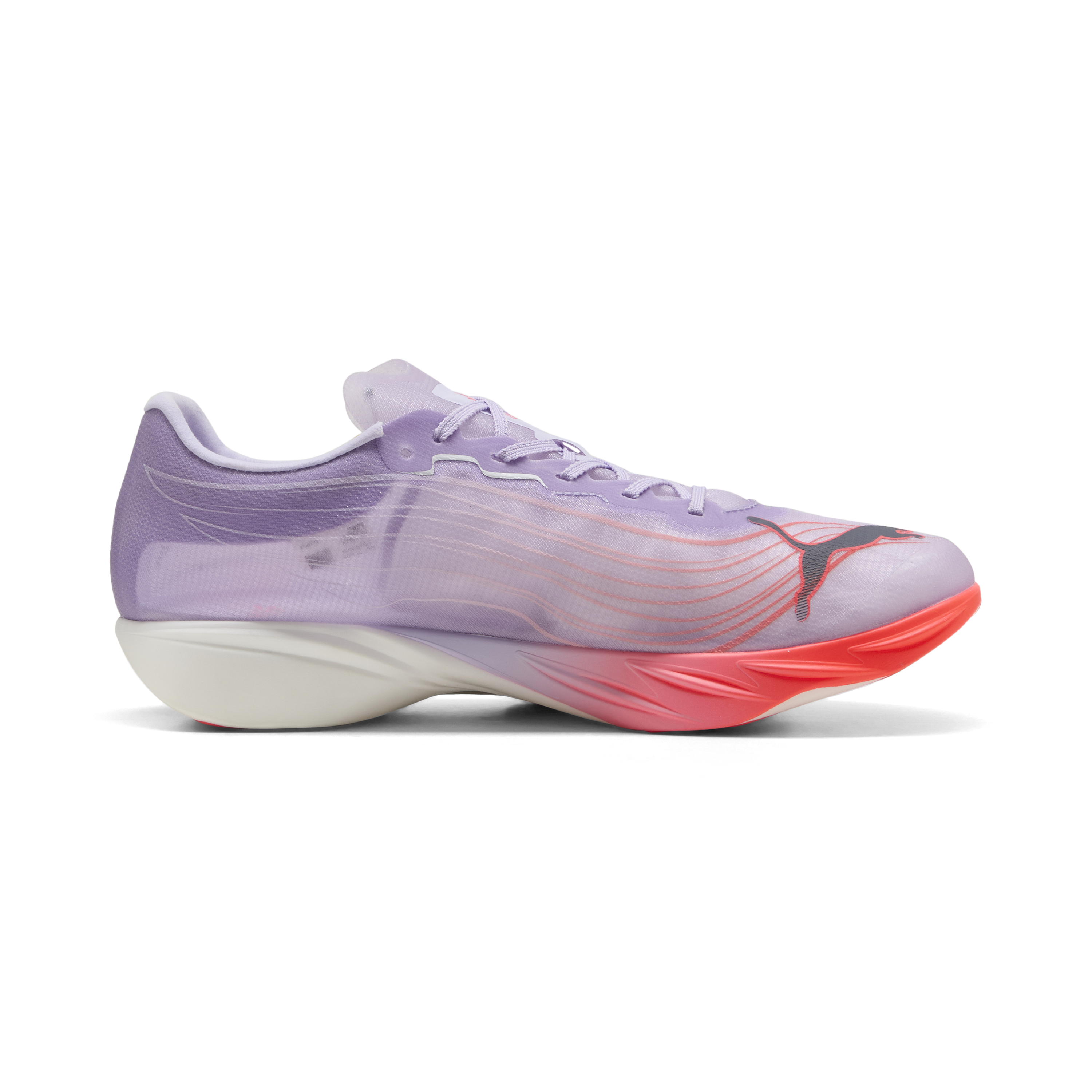 Кроссовки PUMA FAST-FWD Nitro Elite 2 (белые) — Светло-фиолетовый / чёрный / красный — фото 2