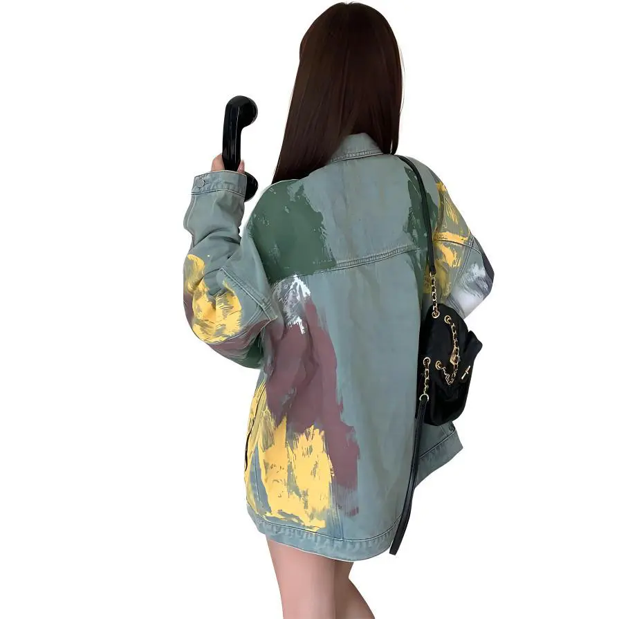 PLANE DRIFT Denim Jacket Unisex Distressed Color