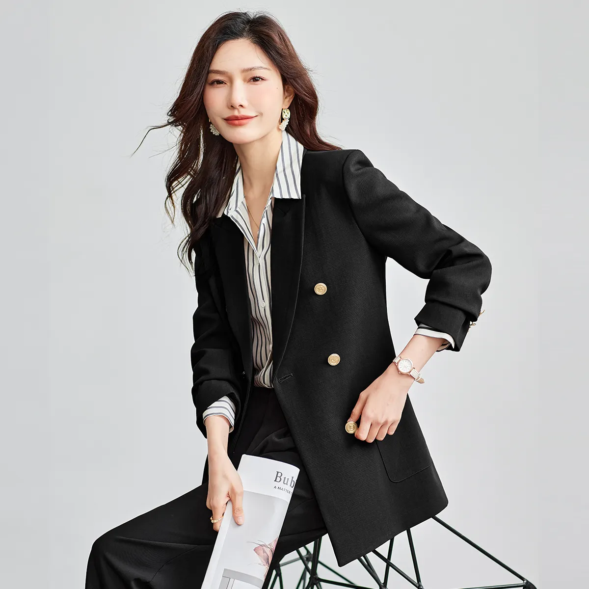 TERRE BLEUE Spring Fall Business Suit Loose Fit Women's