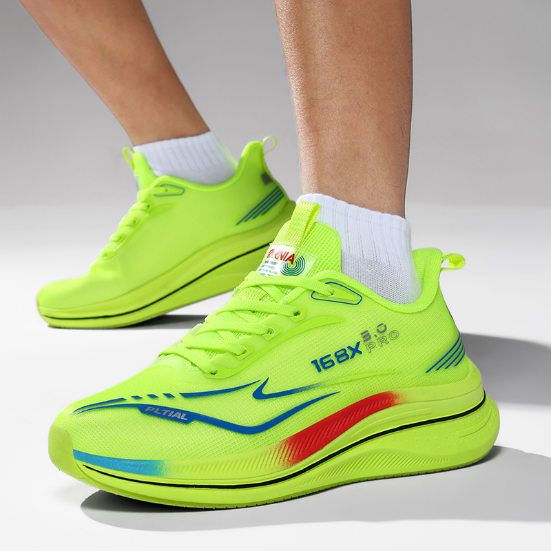 PALATIAL Light Breeze Running Shoes Unisex Low Top Gray Black/Neon Green/Black Purple/White Orange/Orange Red/Youth Green