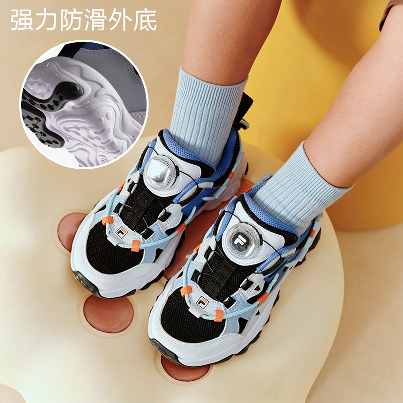 Детские кроссовки Fila KIDSHeritage-FHT FLUID 5 (черно-серые) — 黑/黎明灰 — фото 7