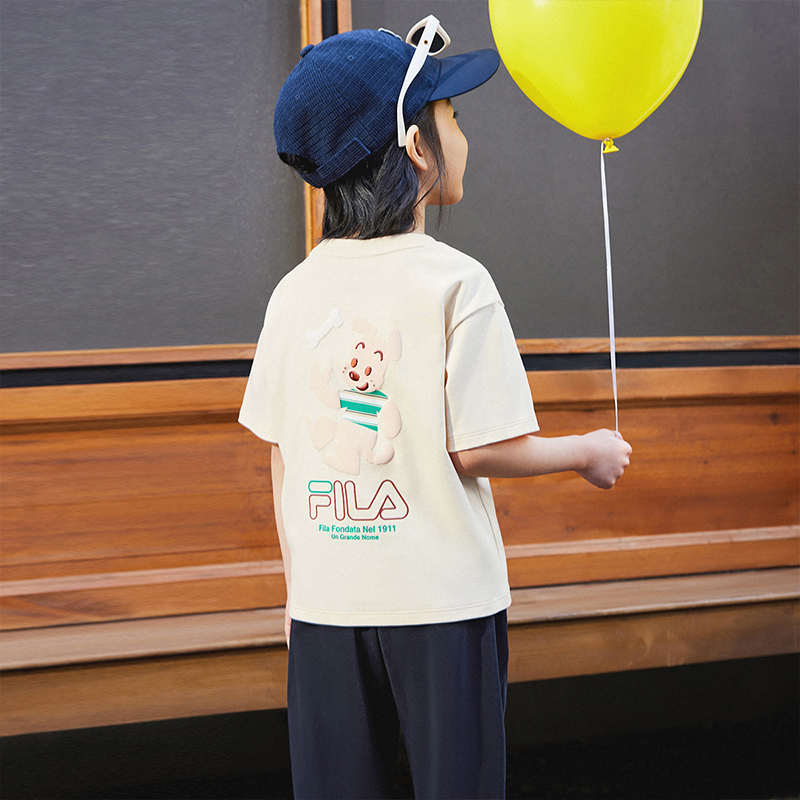 Мужская футболка Fila Kids x Osamu Harada (бежевая) — фото 4
