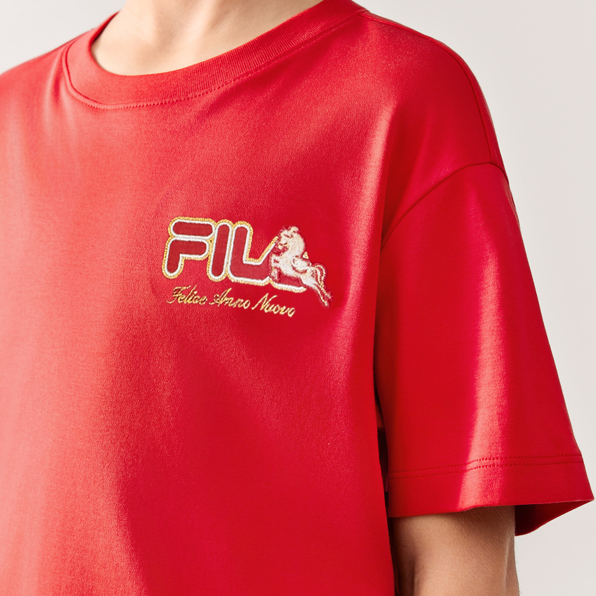 Мужская футболка Fila ORIGINALE CNY (красная) — фото 4