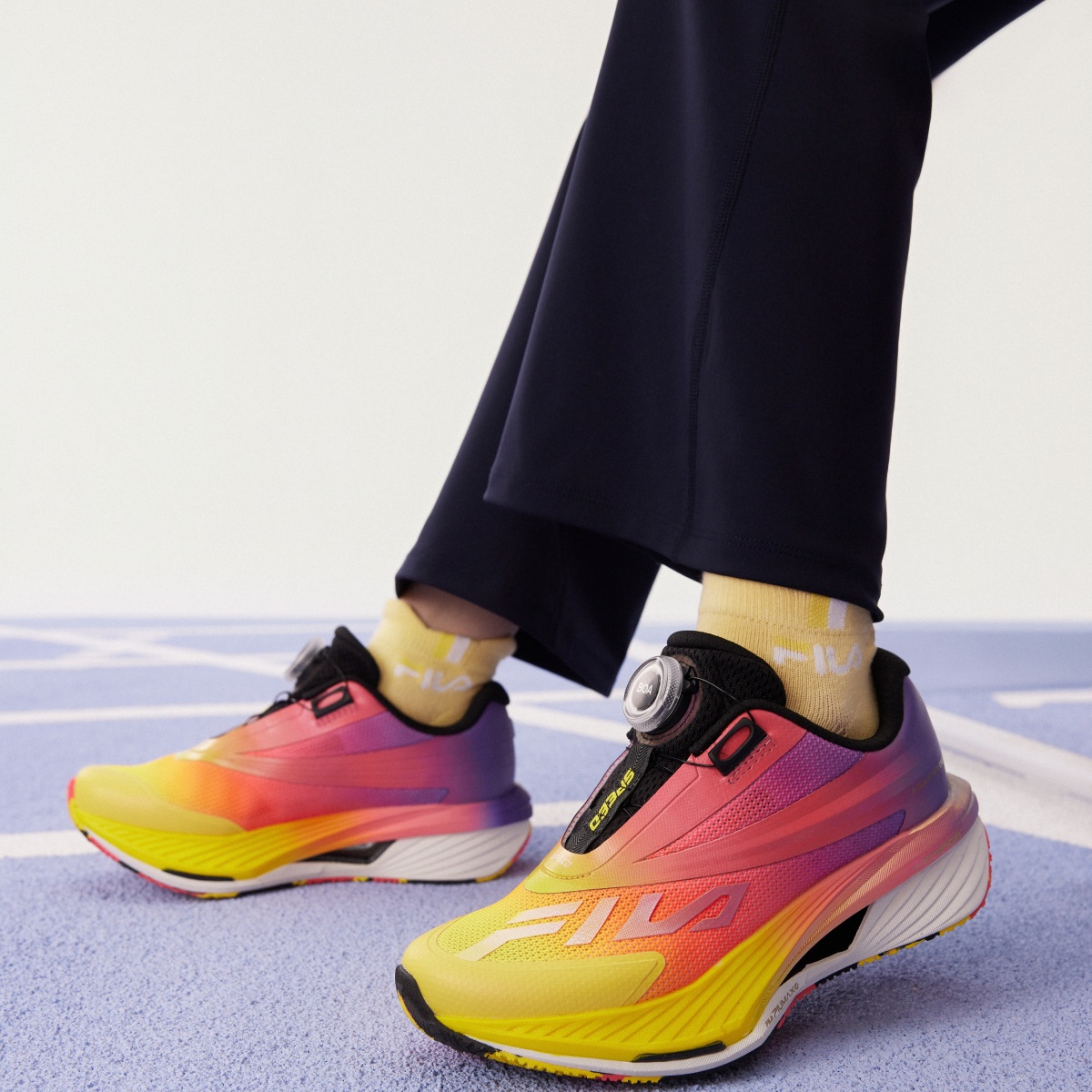 Детские кроссовки Fila SPEED 5 TURBO (желто-розовые) — фото 6