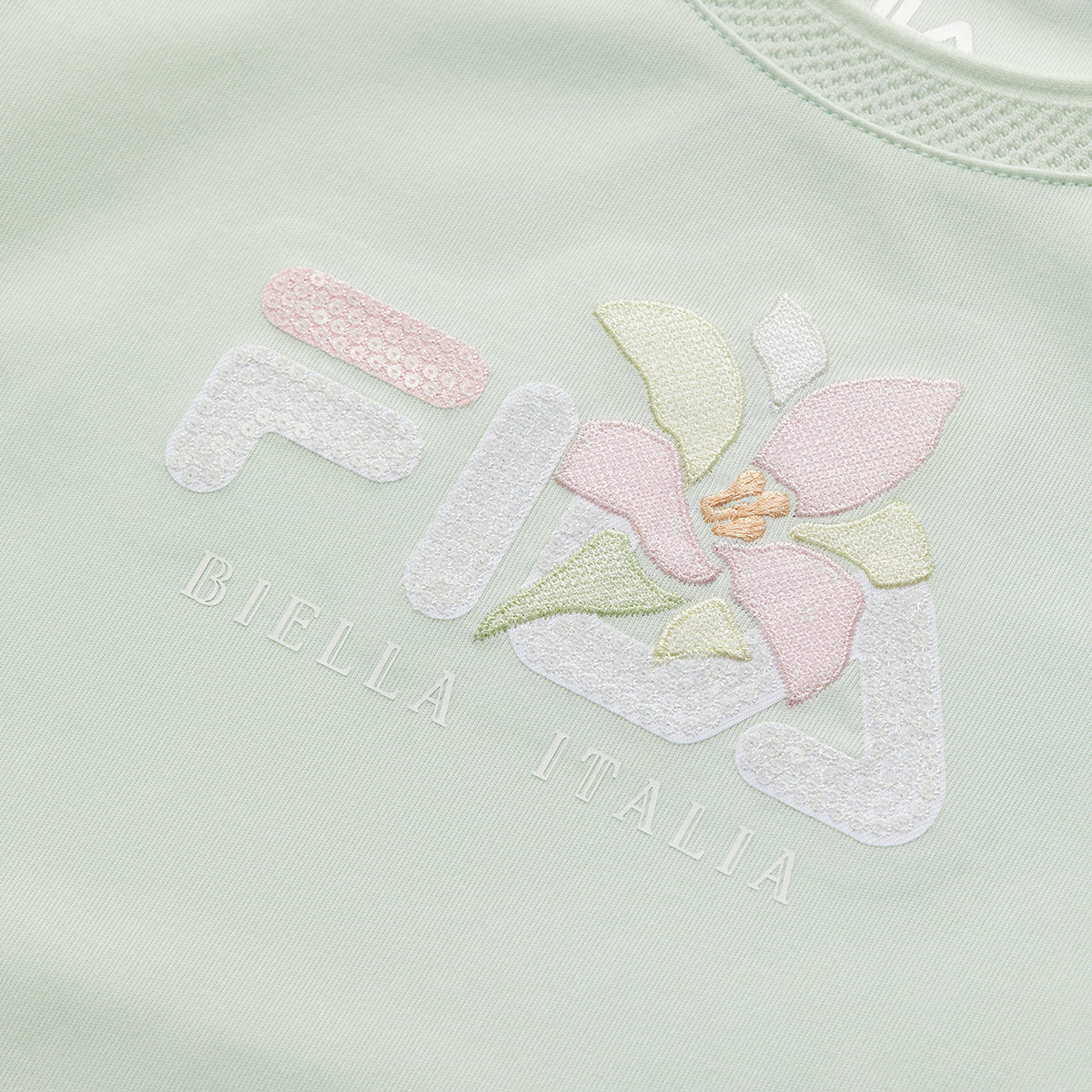Женская футболка Fila KIDSTWHITE LINE (мятная) — фото 3