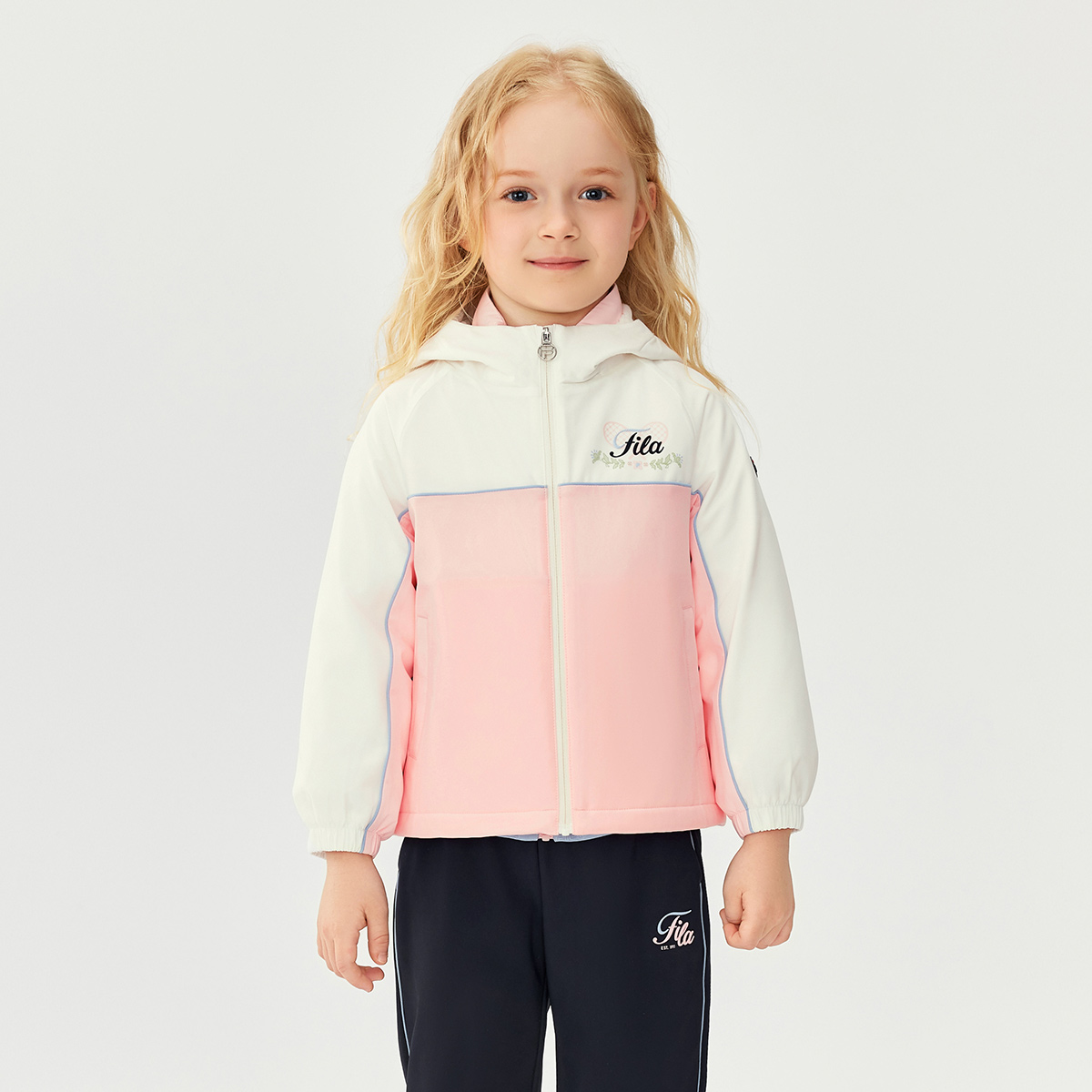 Пуховик Fila KIDS (сине-белый) — фото 3