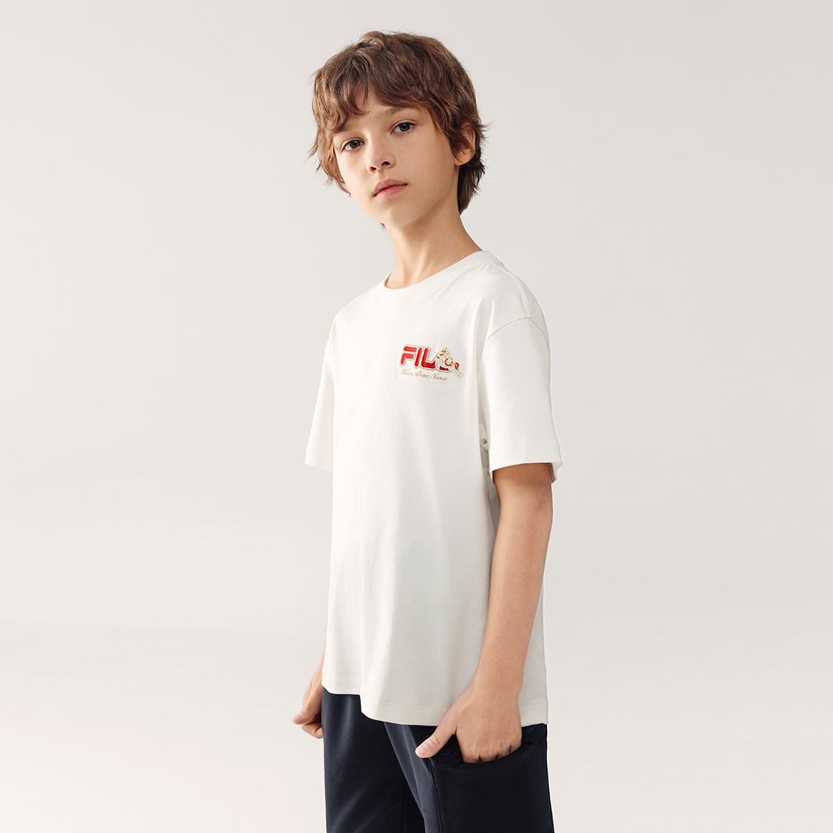 Мужская футболка Fila Kids (белая) — фото 2