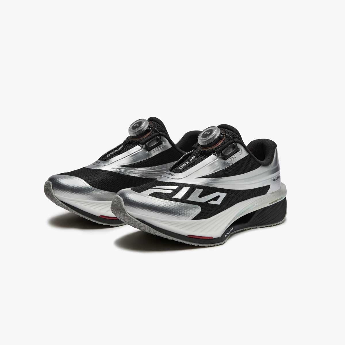 Детские кроссовки Fila Kids Speed 5 Turbo (черно-серебряные) — фото 3