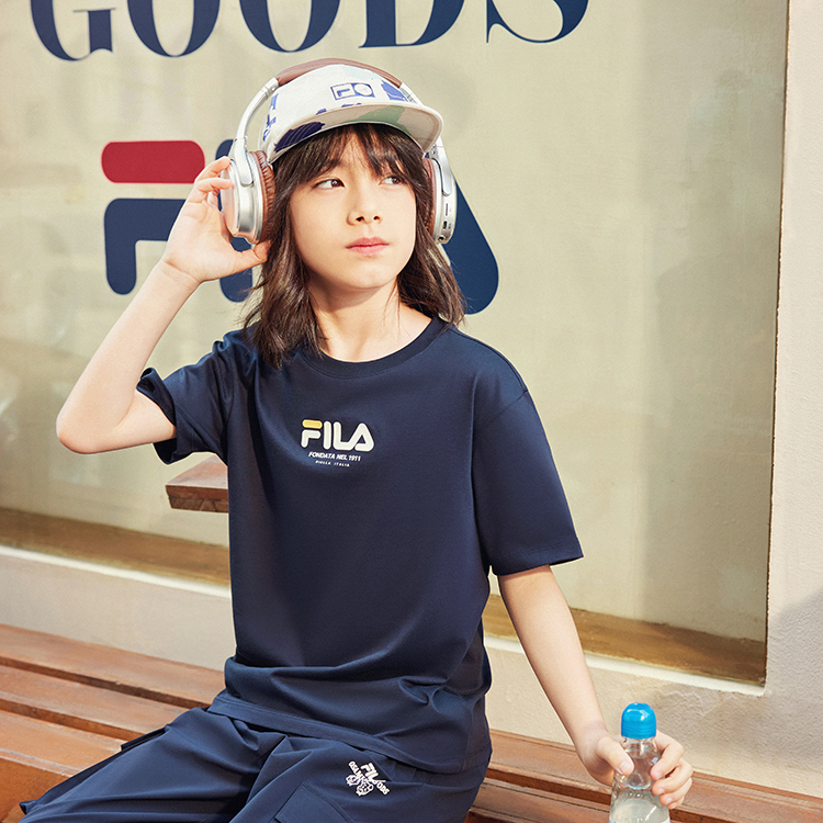 Мужская футболка Fila Kids (синяя) — фото 7