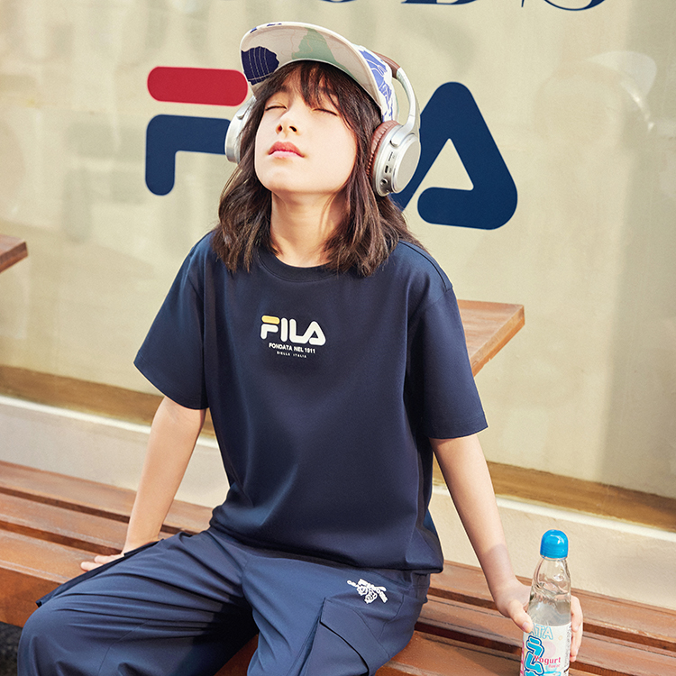 Мужская футболка Fila Kids (синяя) — фото 3
