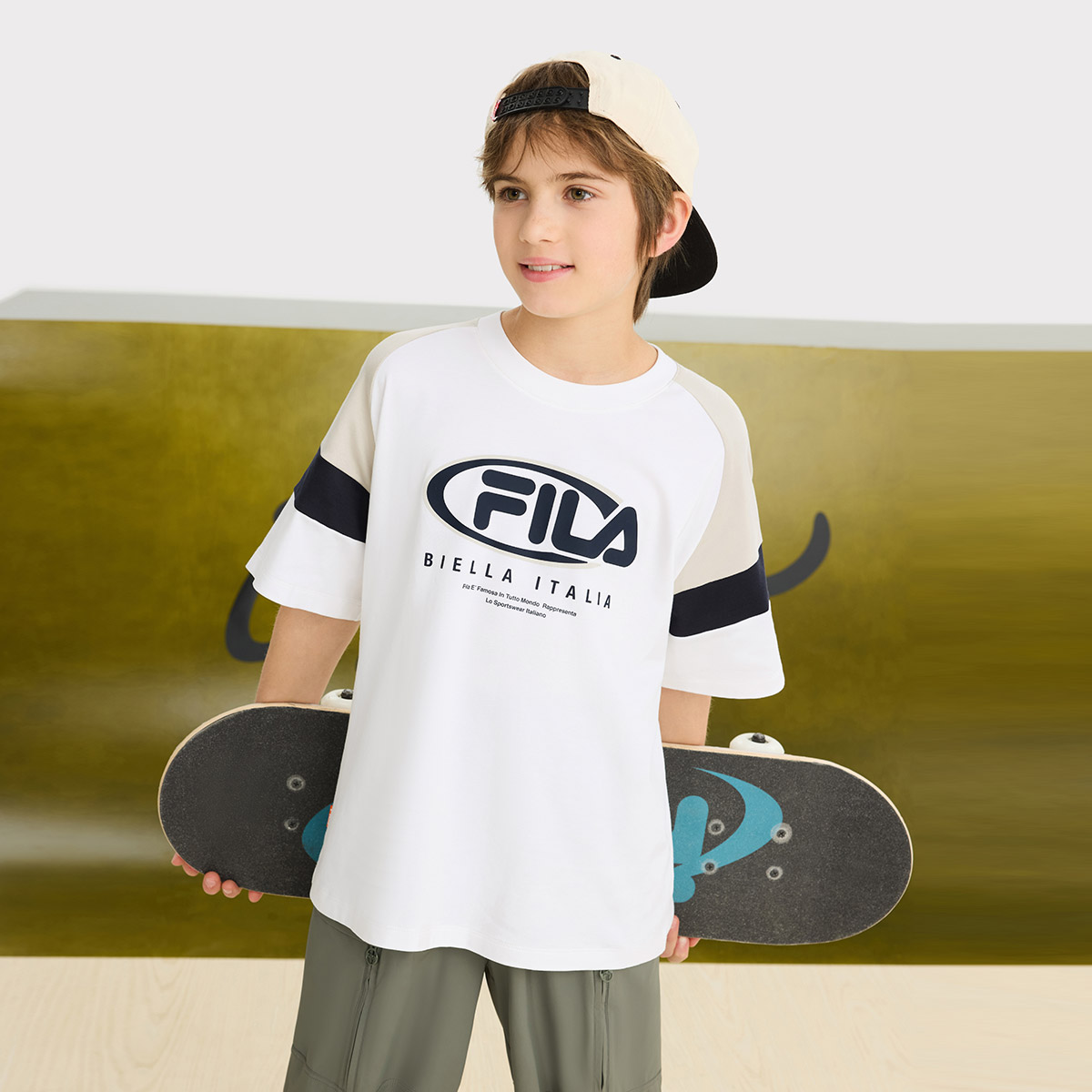 Мужская футболка Fila KIDS (белая) — фото 7