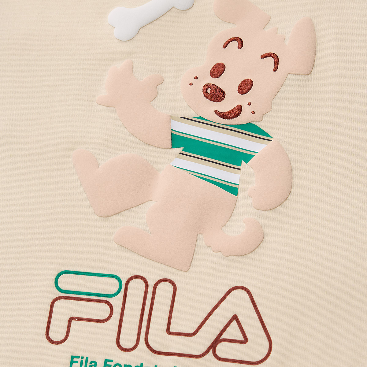Мужская футболка Fila Kids x Osamu Harada (бежевая) — фото 8