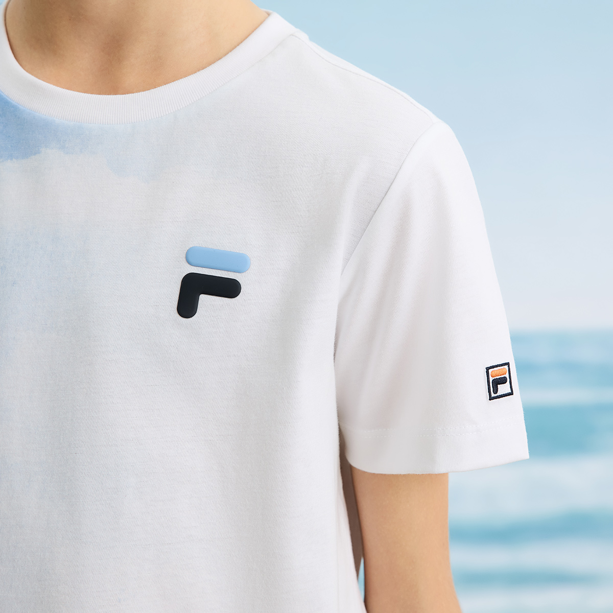 Мужская футболка Fila Kids (бежевый) — фото 7