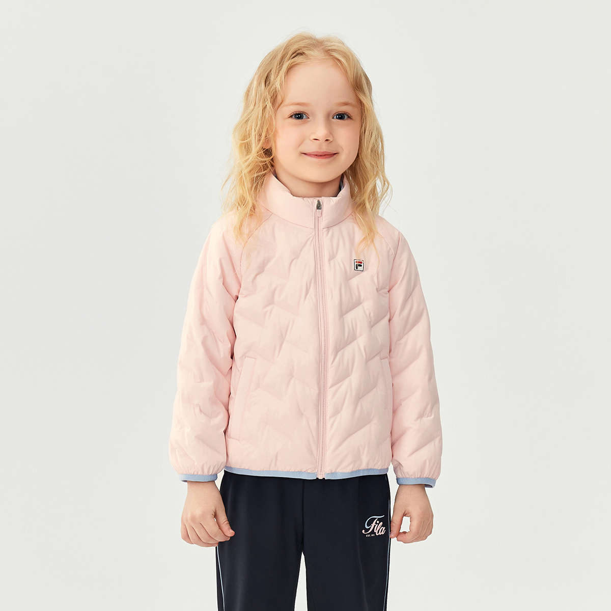 Пуховик Fila KIDS (сине-белый) — фото 4