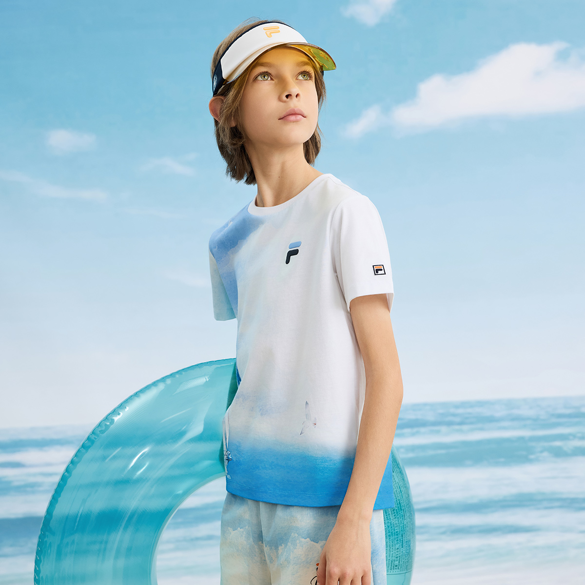 Мужская футболка Fila Kids (бежевый) — фото 3