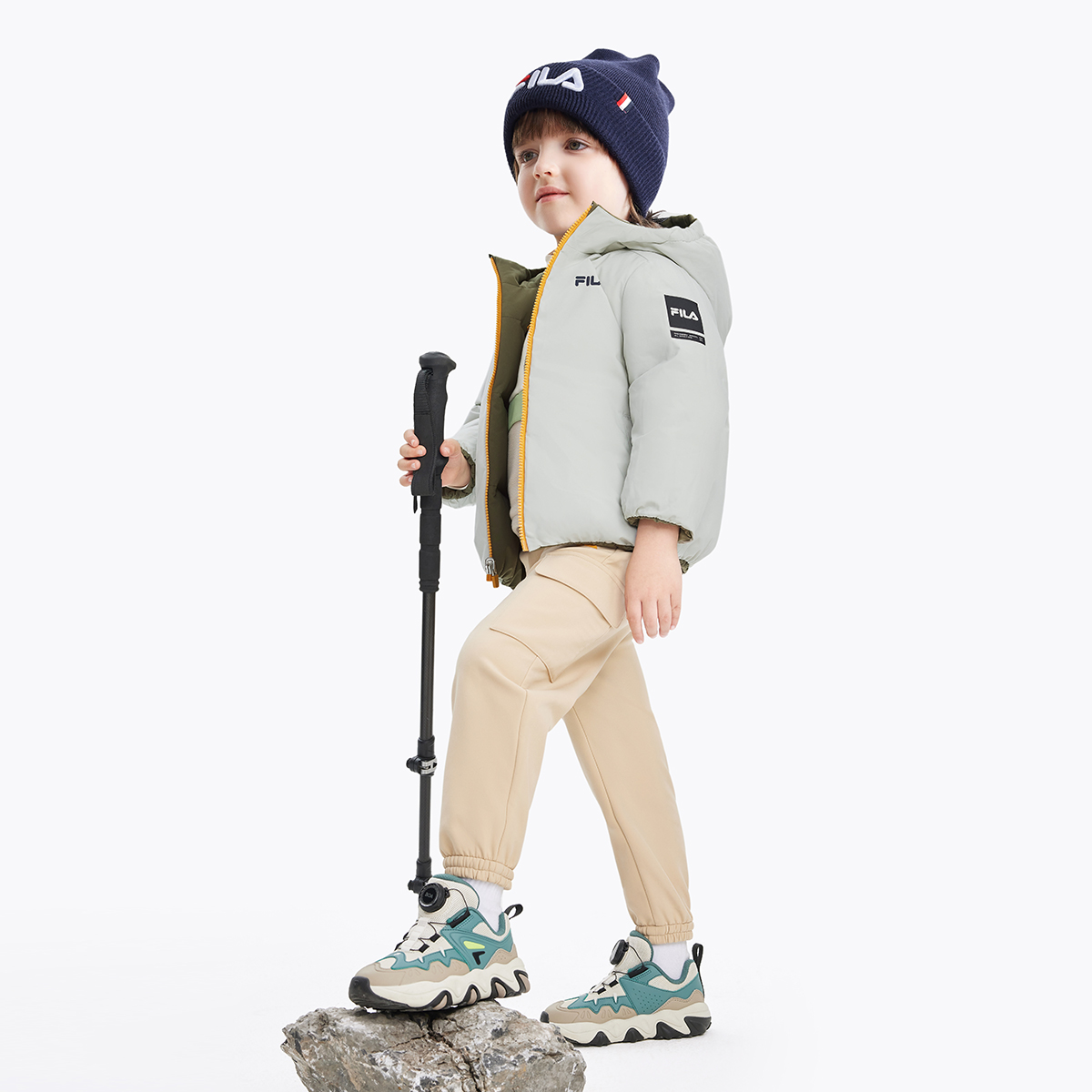 Подростковый пуховик Fila KIDS (серый) — фото 6