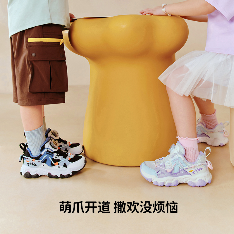 Детские кроссовки Fila KIDSHeritage-FHT FLUID 5 (черно-серые) — 黑/黎明灰 — фото 8