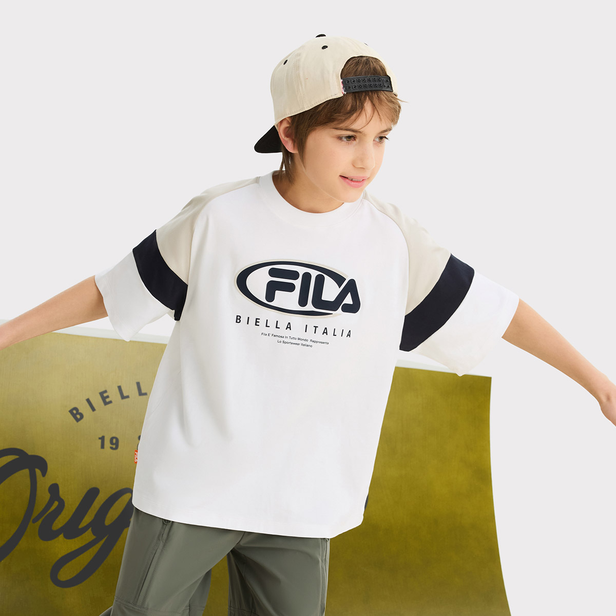Мужская футболка Fila KIDS (белая) — фото 3