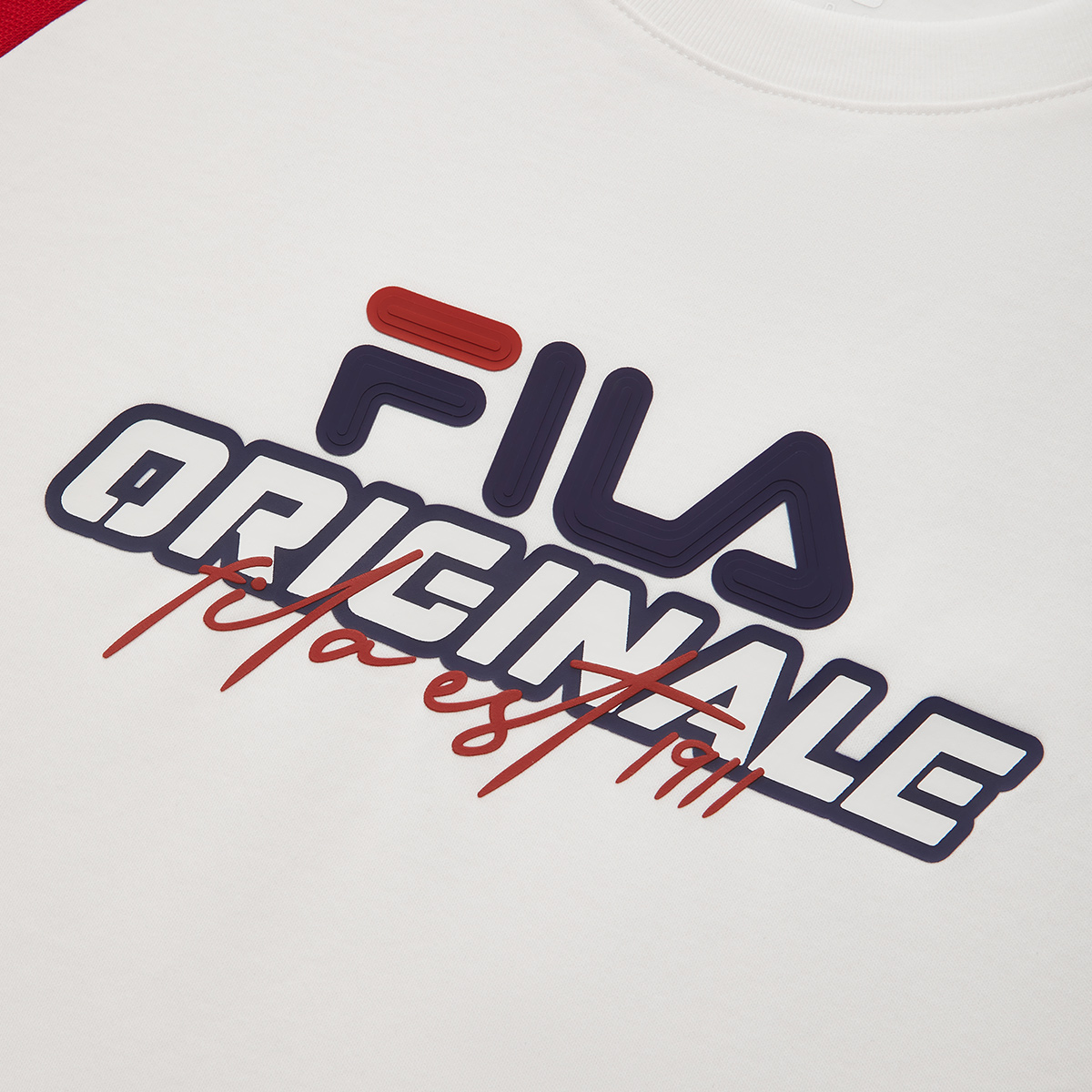 Мужские футболка Fila KIDSTORIGINALE (бело-грибная) — фото 4