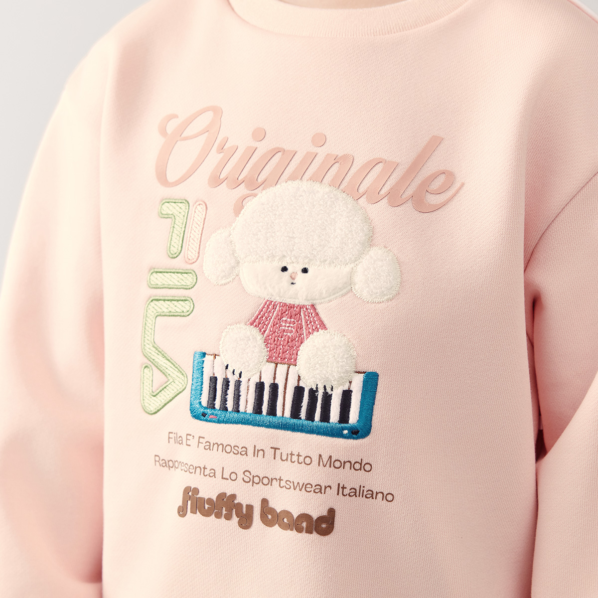 Детское худи FILA KIDS CROSS OVER seungyoun kim logo (розовое) — фото 5