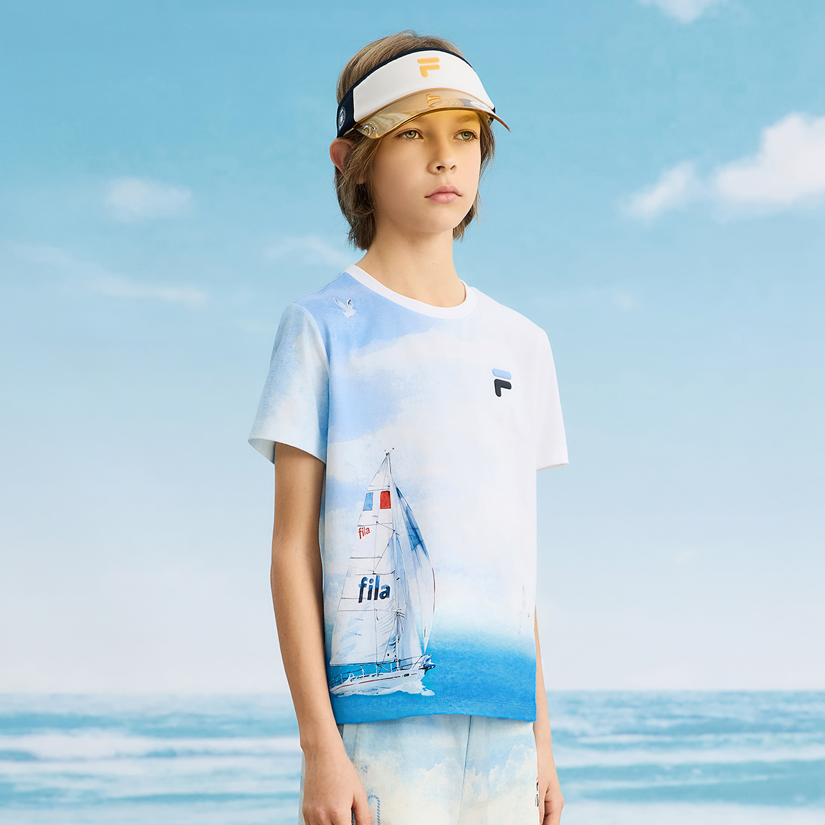 Мужская футболка Fila Kids (бежевый) — фото 6