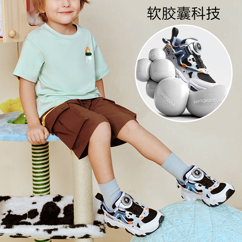 Детские кроссовки Fila KIDSHeritage-FHT FLUID 5 (черно-серые) — 黑/黎明灰 — фото 6