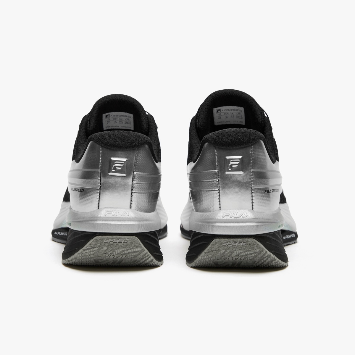 Детские кроссовки Fila Kids Speed 5 Turbo (черно-серебряные) — фото 4