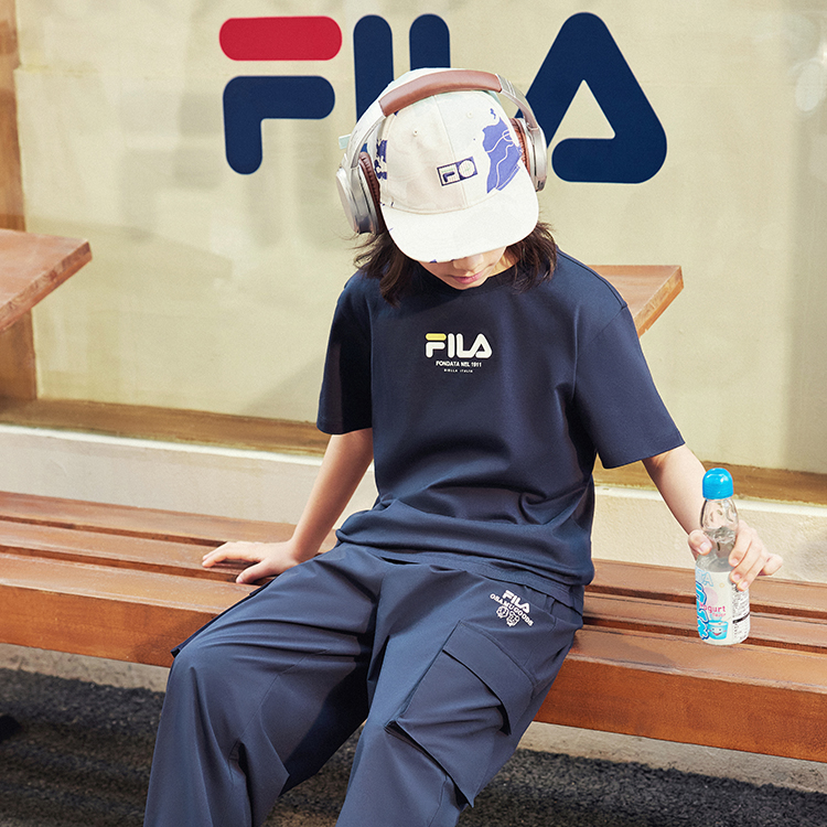 Мужская футболка Fila Kids (синяя) — фото 4