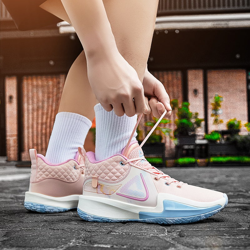 PEAK Cushioning Slip Resistant Abrasion Resistant Anti Rollover Low top Basketball Shoes Men’s Pollen