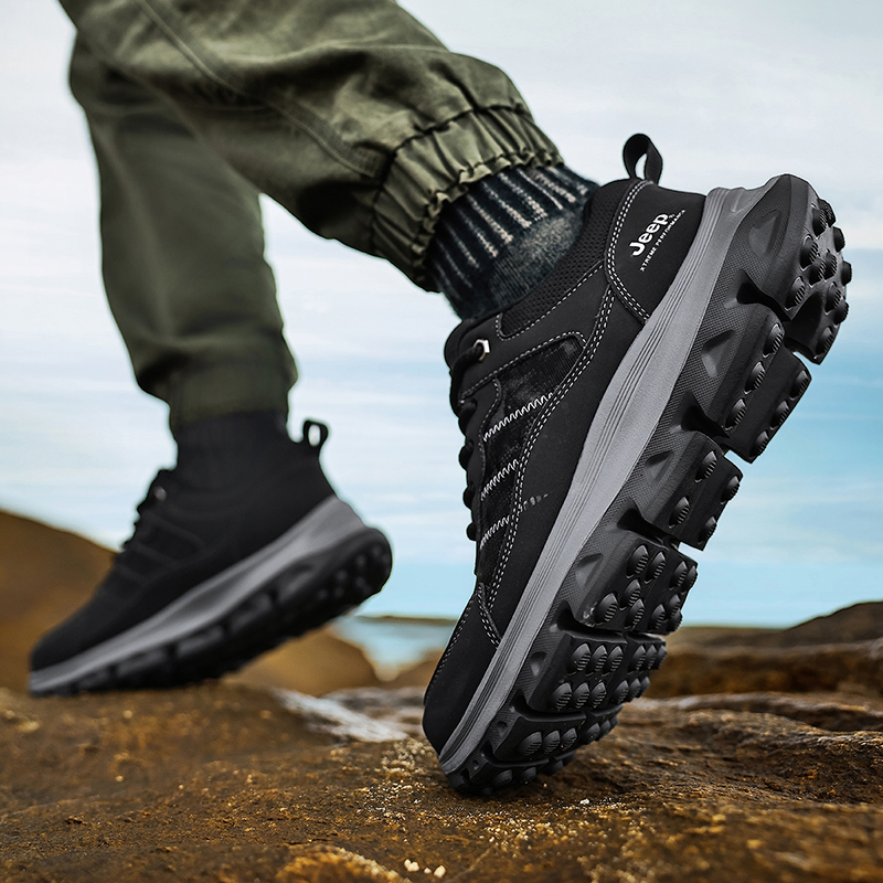 Jeep Cow Split Leather Low top Hiking Shoes Unisex