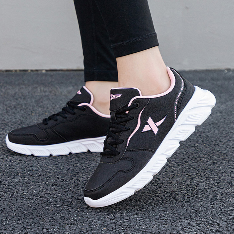 XTEP Fashion Trend Waterproof And Wear resistant Low top Casual Running Shoes Women’s Black Pink