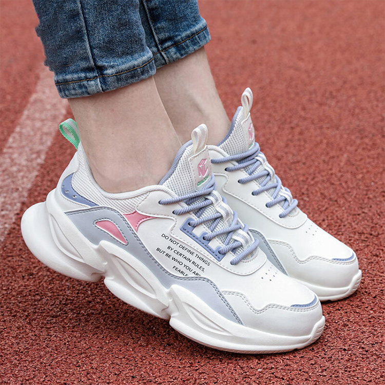 QIAODAN Slip Resistant Abrasion Resistant Low top Casual Running Shoes Women’s White Silver