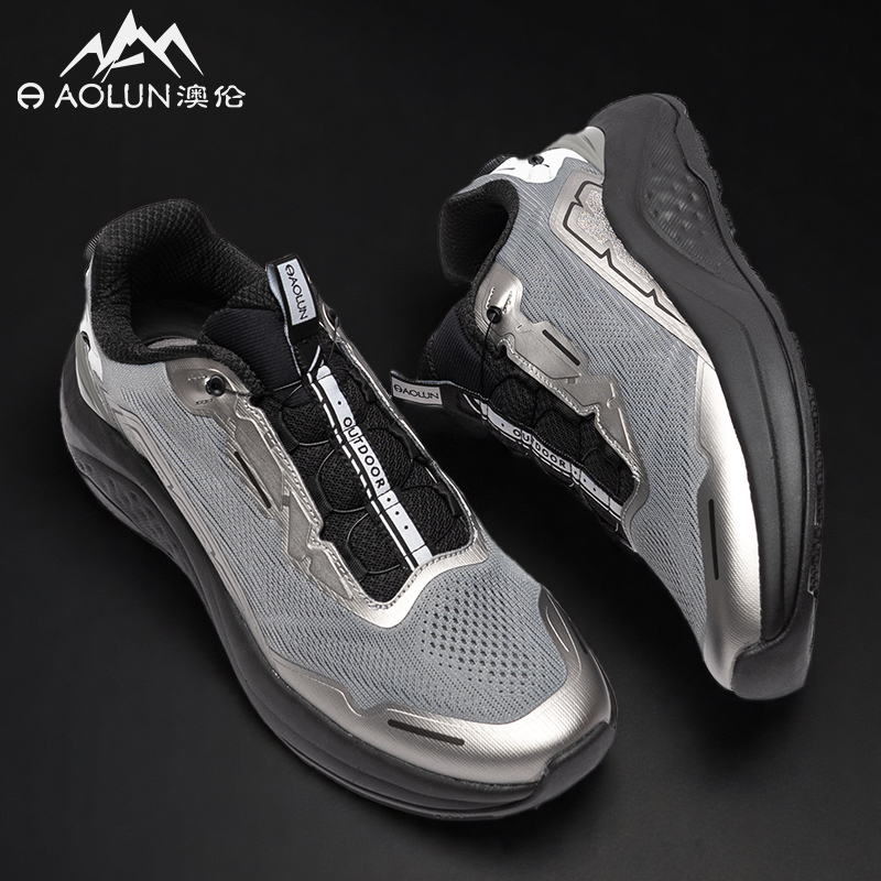 AOLUN Cushioning Abrasion Resistant Breathable Coverage Low top Mountaineering & Hiking Shoes Men’s Silver