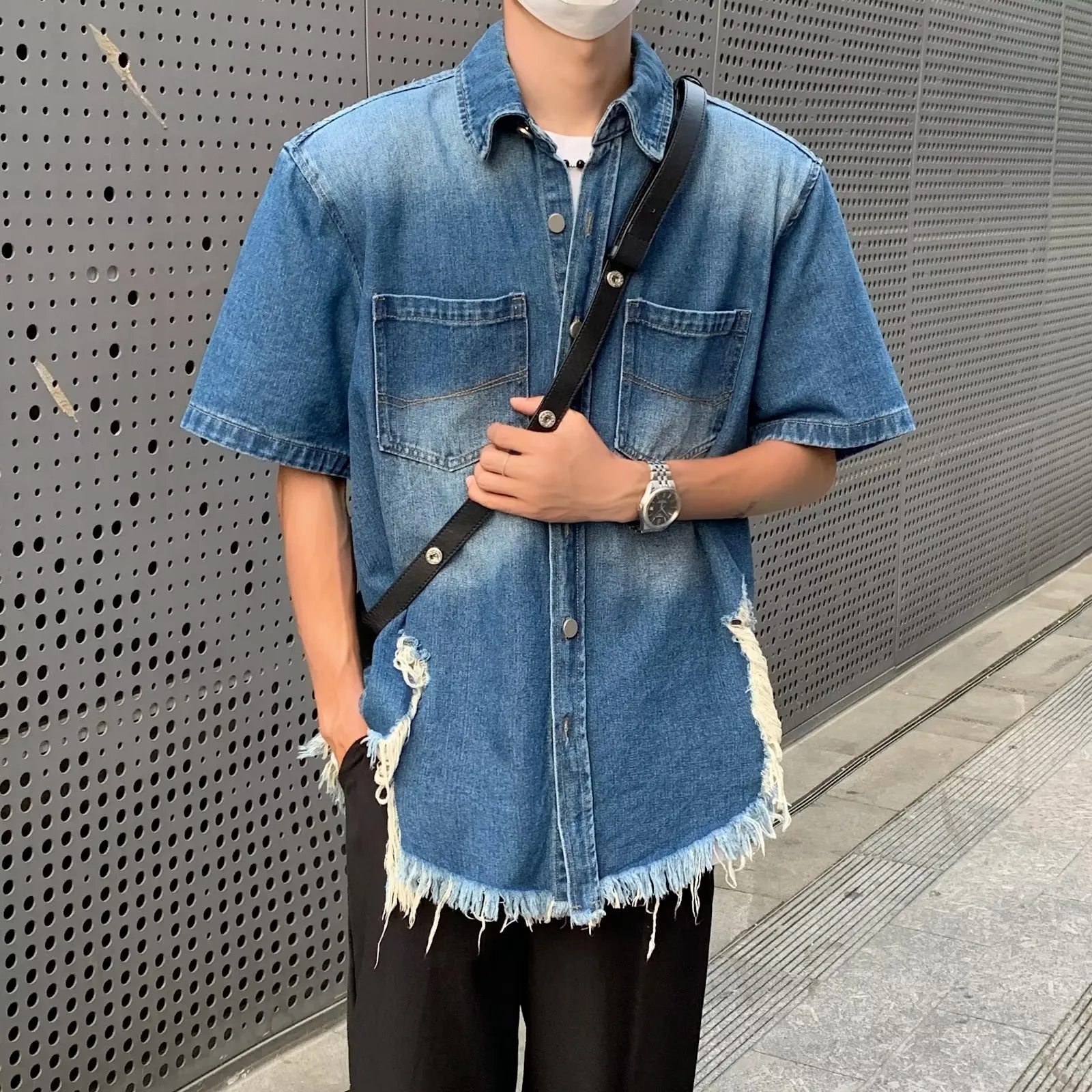 RASHOMONG Jackets & Coats Unisex Blue