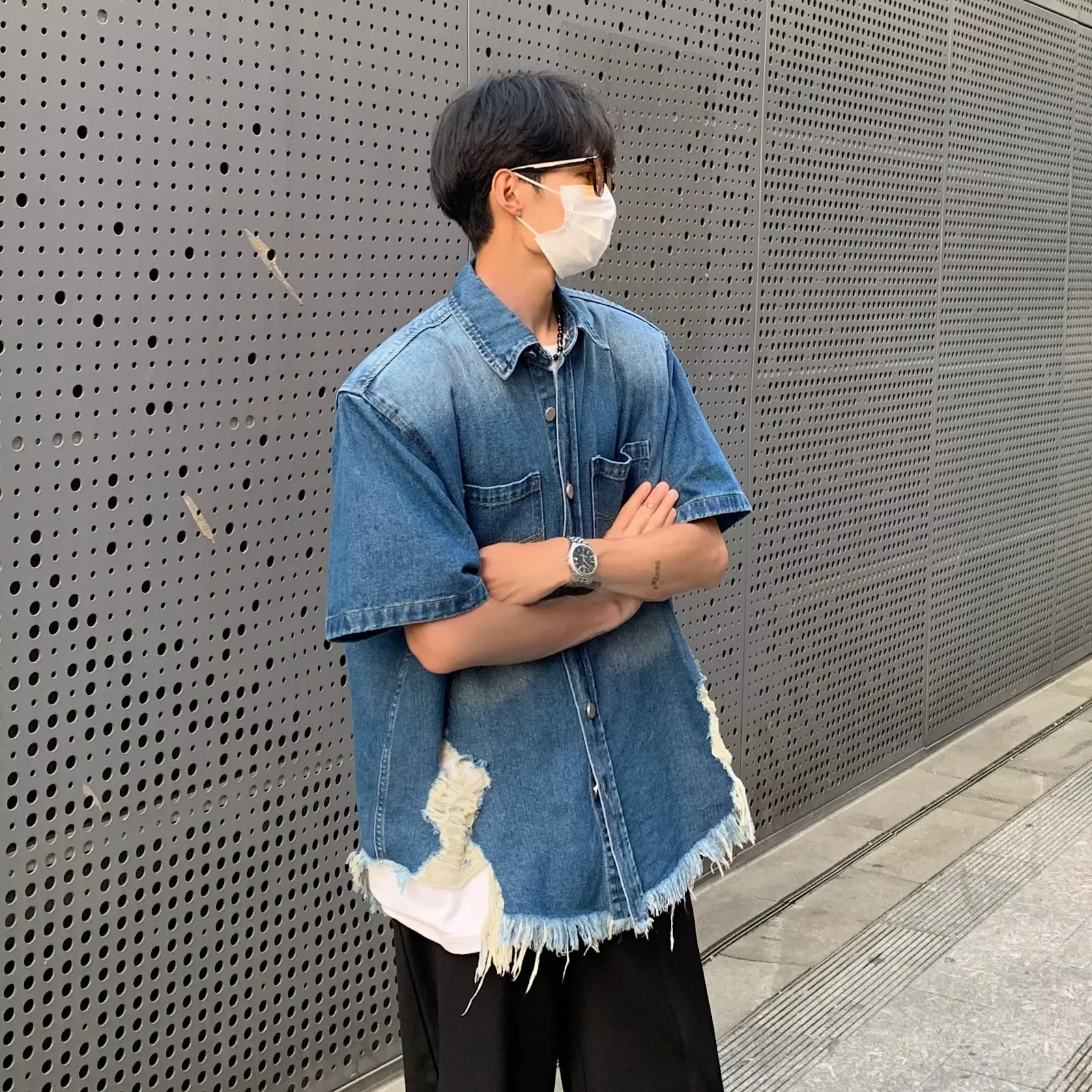 RASHOMONG Jackets & Coats Unisex Blue